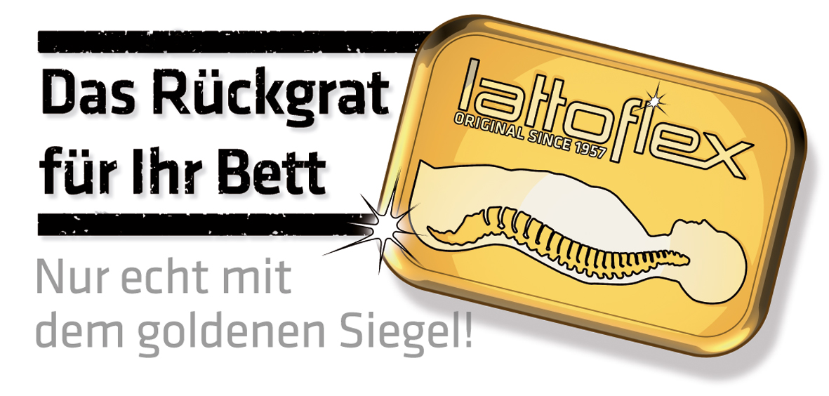 Lattoflex Goldenes Siegel Logo